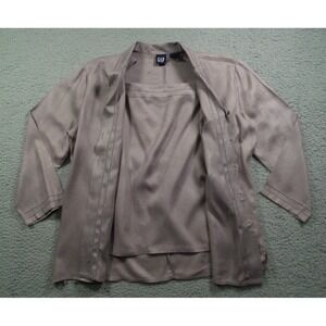Vintage Gap Top Set Womens Size Small Gray Button Up Long Sleeve Blouse Tank